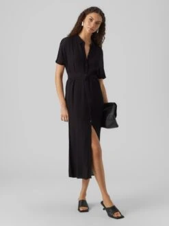 Vero Moda Tall Robes Fluides Robe-chemise Menny Femme Noir 14 Vero Moda Tall Robes Fluides Robe-chemise Menny Femme Noir -Joli Mode Soldes Magasin 015bfa2cc82da7a7d0763a762bfbf643
