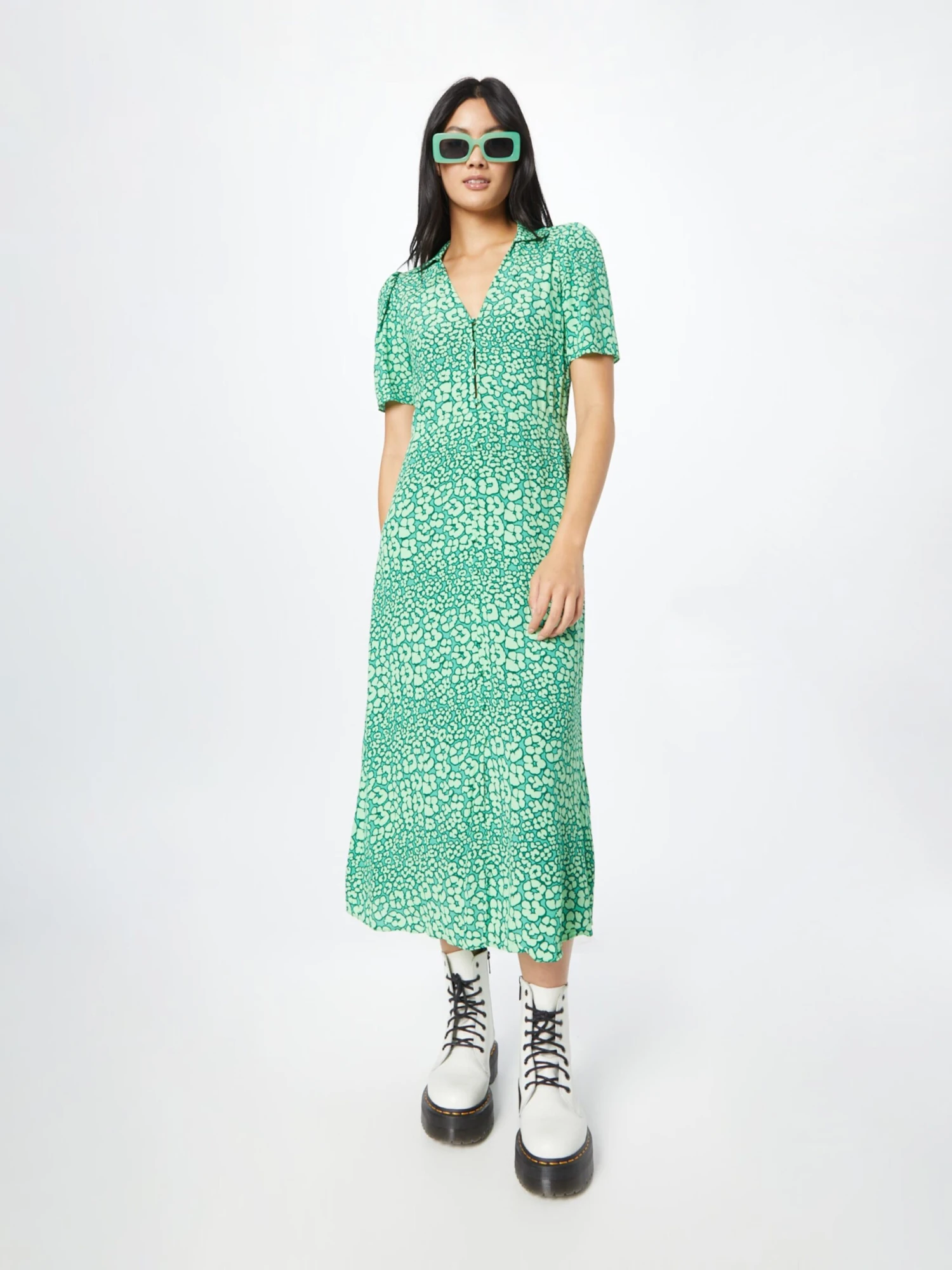 Whistles Robes Fluides Robe-chemise ROWAN Femme Jade / Vert Pastel 7 Whistles Robes Fluides Robe-chemise ROWAN Femme Jade / Vert Pastel – Image 5