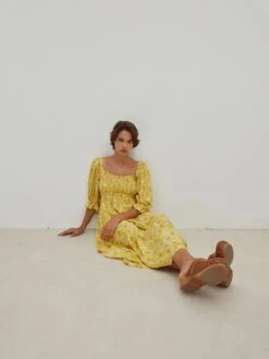 EDITED Robes Fluides Robe-chemise Maleah Femme Moutarde / Miel -Joli Mode Soldes Magasin 0cc456fc70265f105ace4555cded67a7