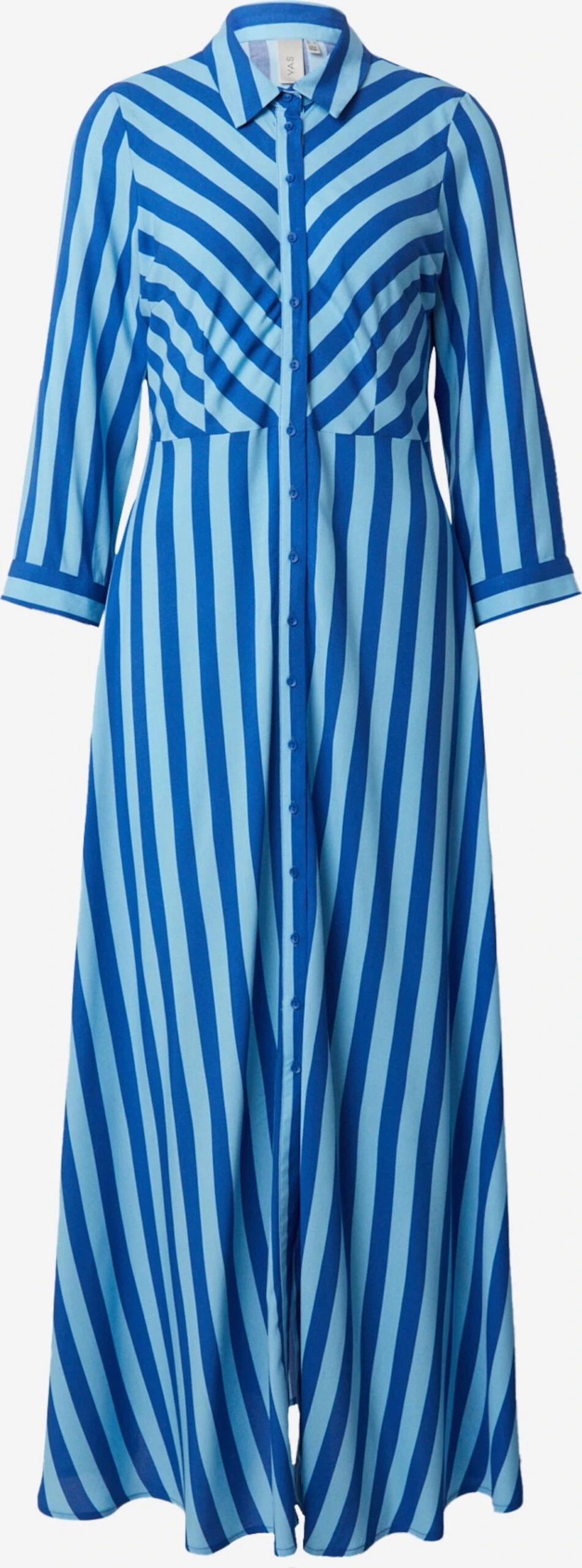 Y.A.S Robes Fluides Robe-chemise Savanna Femme Bleu / Bleu Clair 3 Y.A.S Robes Fluides Robe-chemise Savanna Femme Bleu / Bleu Clair