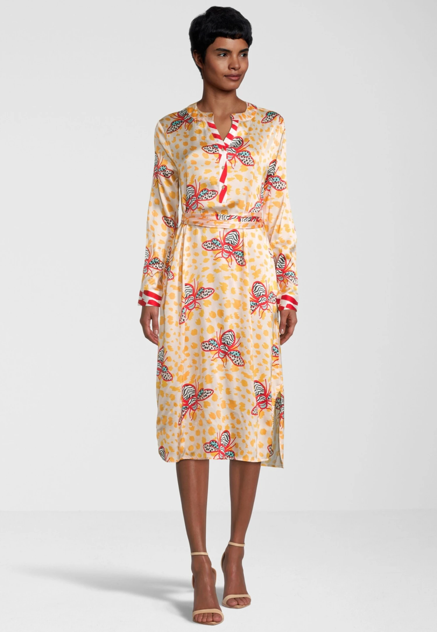 Robes Fluides Robe-chemise WOO KILLER BEE Femme Jaune 4 Robes Fluides Robe-chemise WOO KILLER BEE Femme Jaune – Image 2