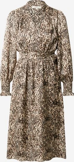 Suncoo Robes Fluides Robe-chemise CARRIE Femme Beige / Crème