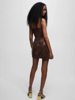 PULL & BEAR Robes De Soirée Robe De Soirée Femme Marron -Joli Mode Soldes Magasin 216621e180a7669f9188eb111bbd3f4d