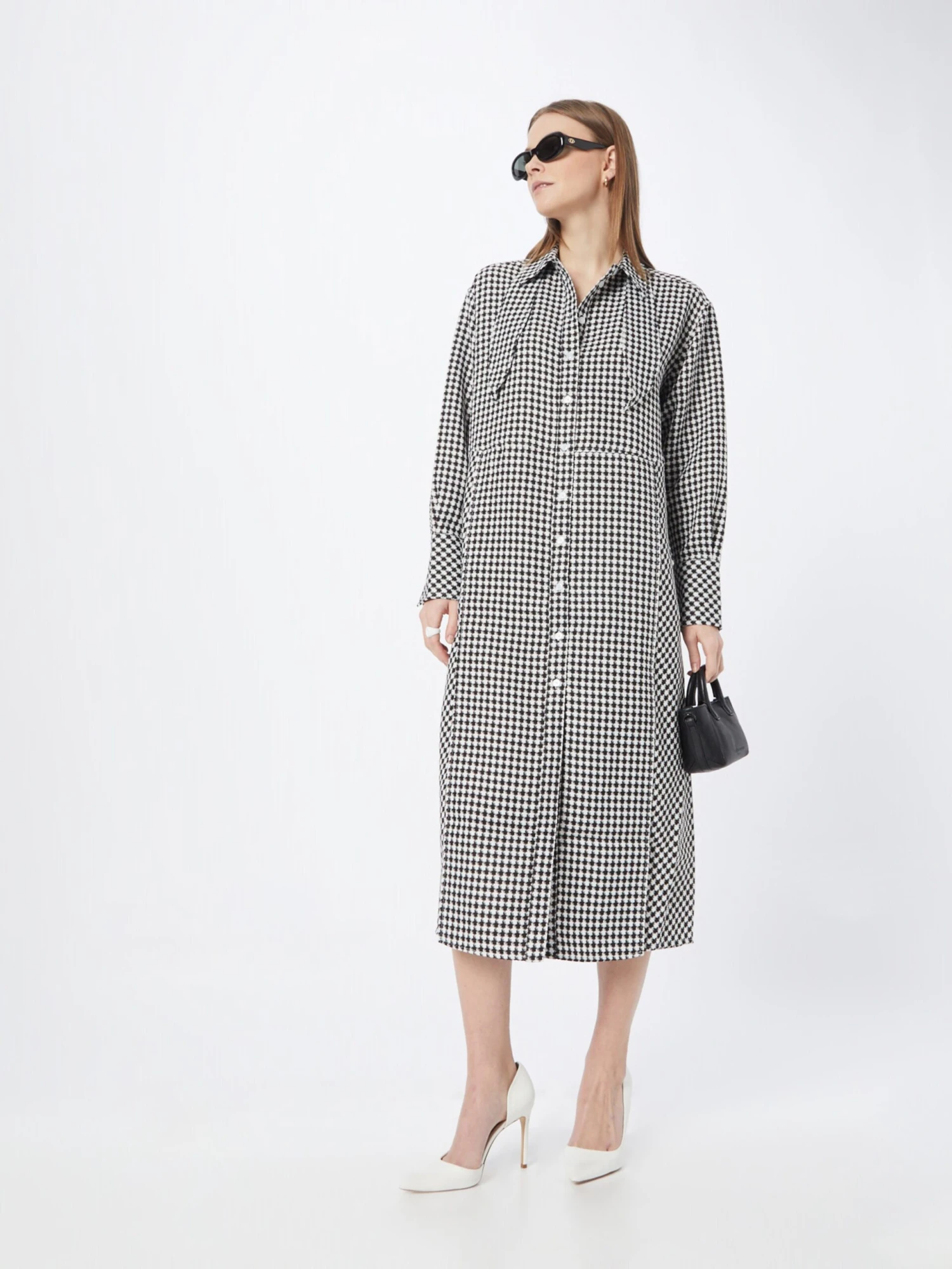 Robes Fluides Robe-chemise Claudia Femme Noir 7 Robes Fluides Robe-chemise Claudia Femme Noir – Image 5