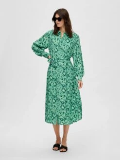 Selected Femme Robes Fluides Robe-chemise Walda Femme Vert / Vert Clair / Vert Foncé -Joli Mode Soldes Magasin 2387a04b12cb4663d54cf55168022638