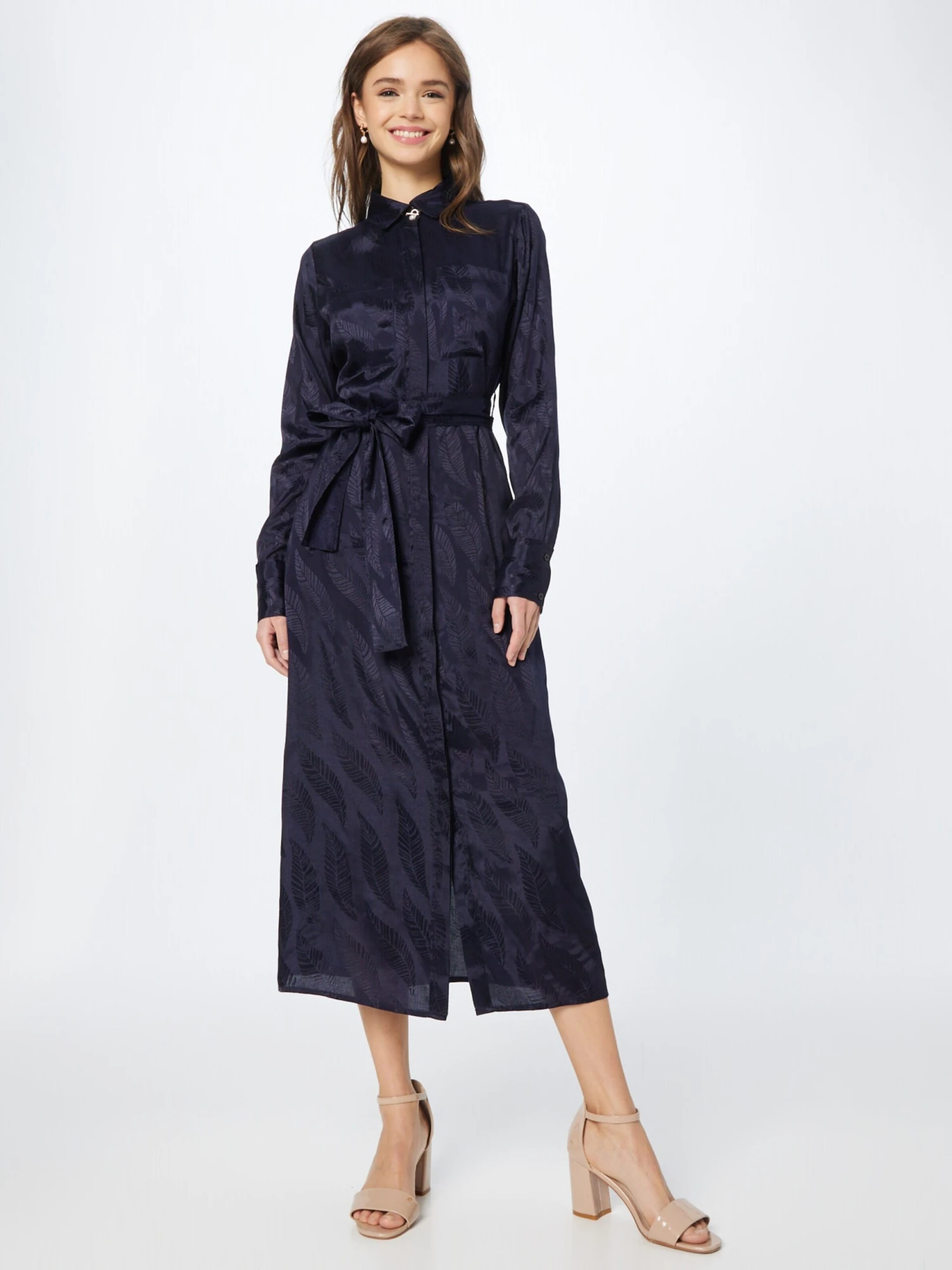 Robes Fluides Robe-chemise Caroline Femme Marine 7 Robes Fluides Robe-chemise Caroline Femme Marine – Image 5