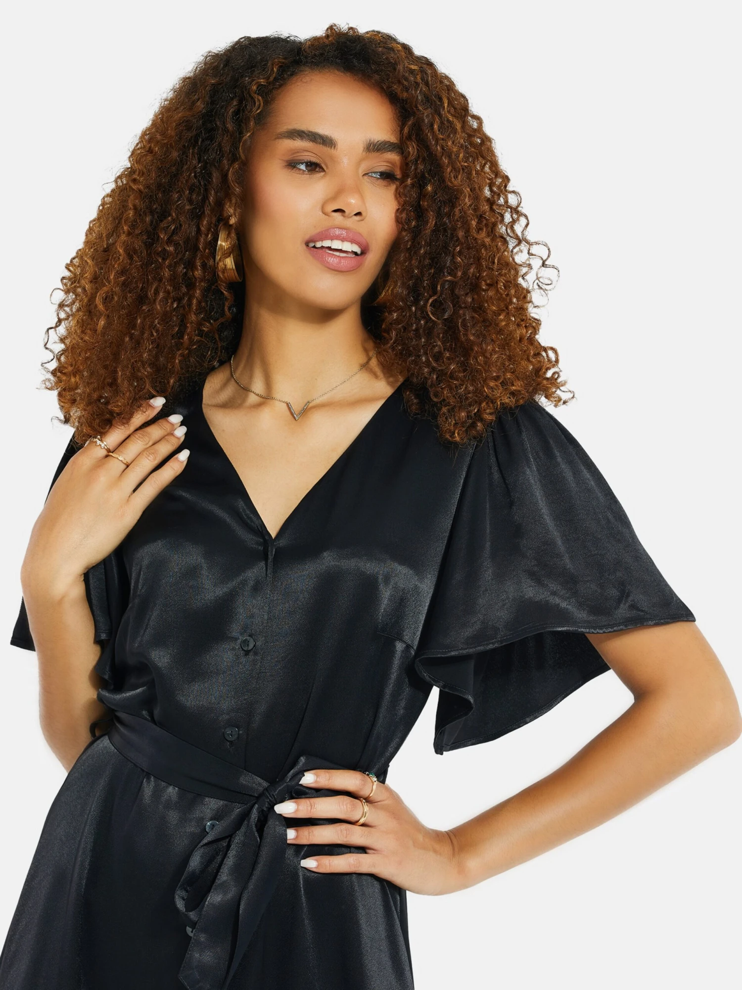 Threadbare Robes Fluides Robe-chemise Salad Femme Noir 7 Threadbare Robes Fluides Robe-chemise Salad Femme Noir – Image 5