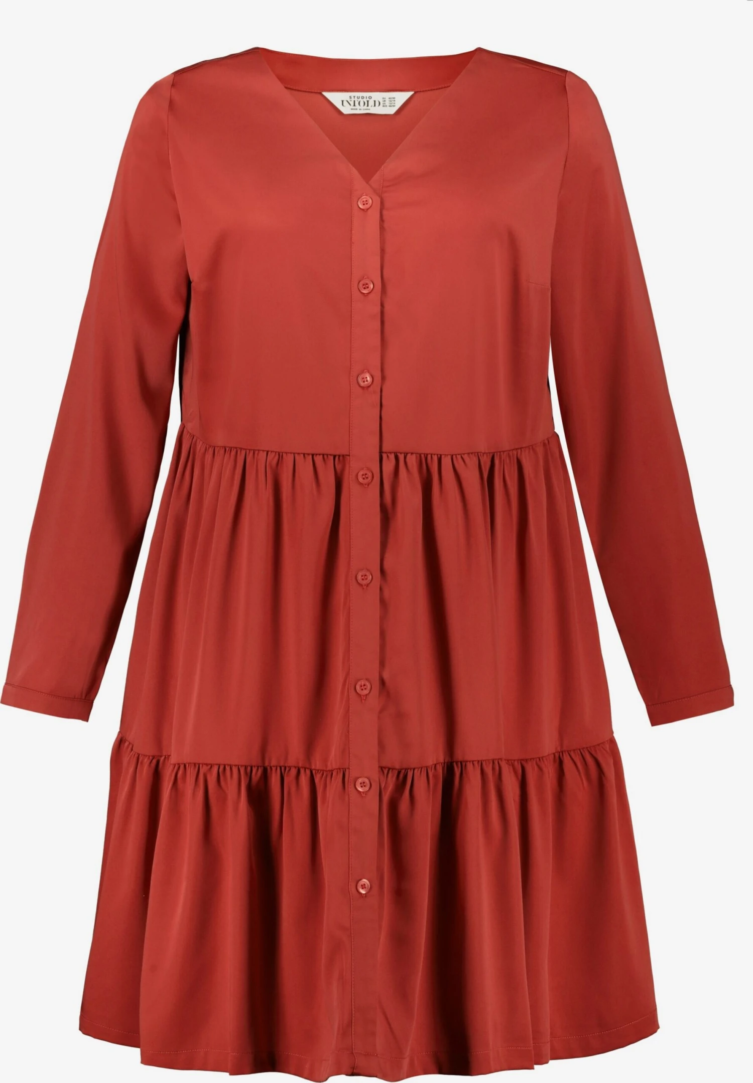 Robes Fluides Robe-chemise Femme Rouge Rouille 3 Robes Fluides Robe-chemise Femme Rouge Rouille