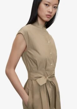 Marc O'Polo Robes Fluides Robe-chemise Femme Noisette -Joli Mode Soldes Magasin 2a88979d54476e93bf83fc550c65bd7e