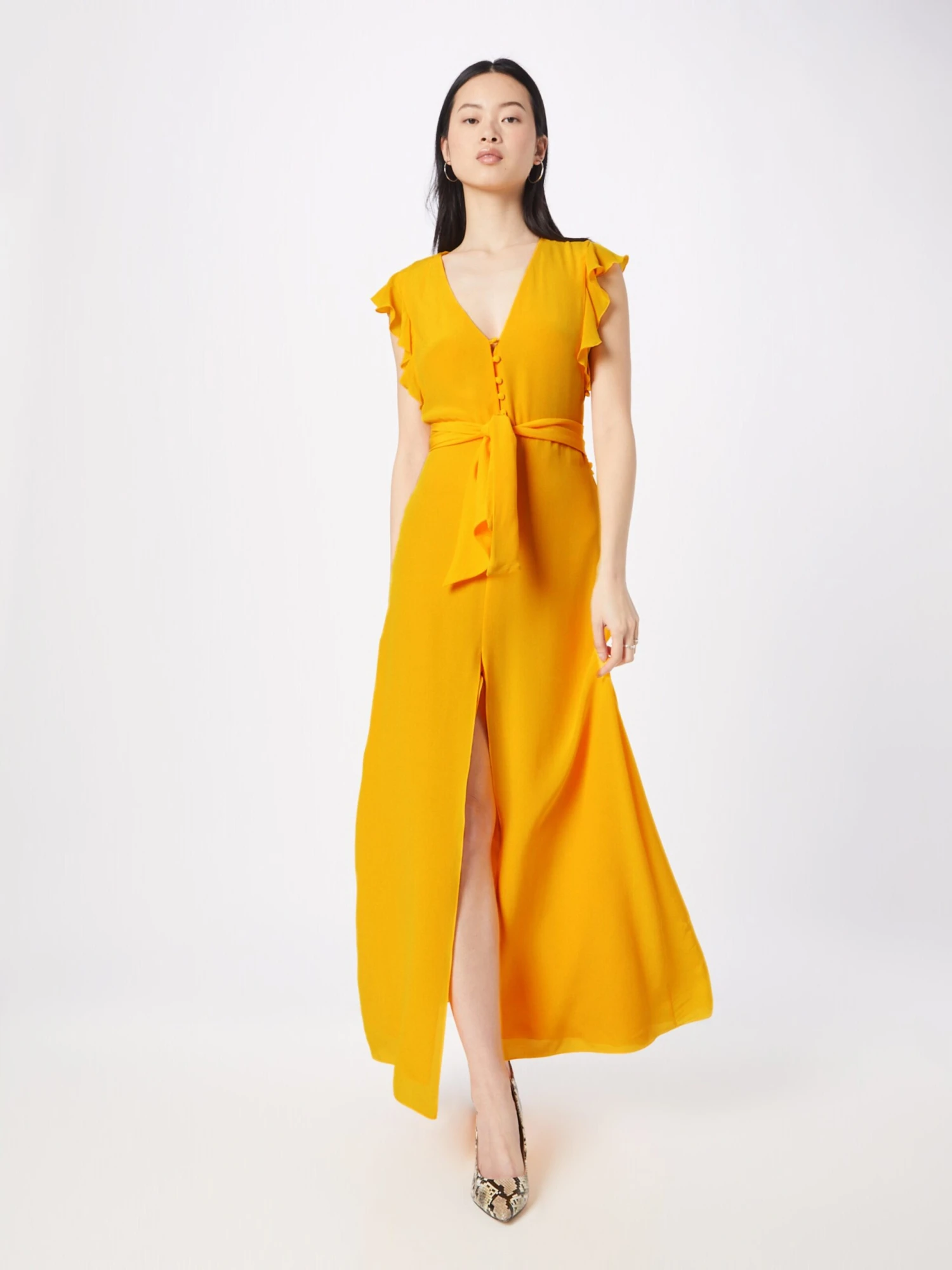 Patrizia Pepe Robes Fluides Robe-chemise Femme Orange 5 Patrizia Pepe Robes Fluides Robe-chemise Femme Orange – Image 3