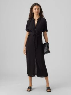 Vero Moda Tall Robes Fluides Robe-chemise Menny Femme Noir 13 Vero Moda Tall Robes Fluides Robe-chemise Menny Femme Noir -Joli Mode Soldes Magasin 30cb09df8e2dbb81bd22ad672ade7eb1