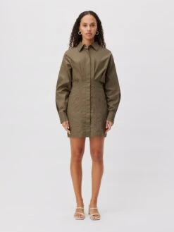 Robes Fluides Robe-chemise Aylin Femme Kaki -Joli Mode Soldes Magasin 34114cb8bad3a0648436caa625785393