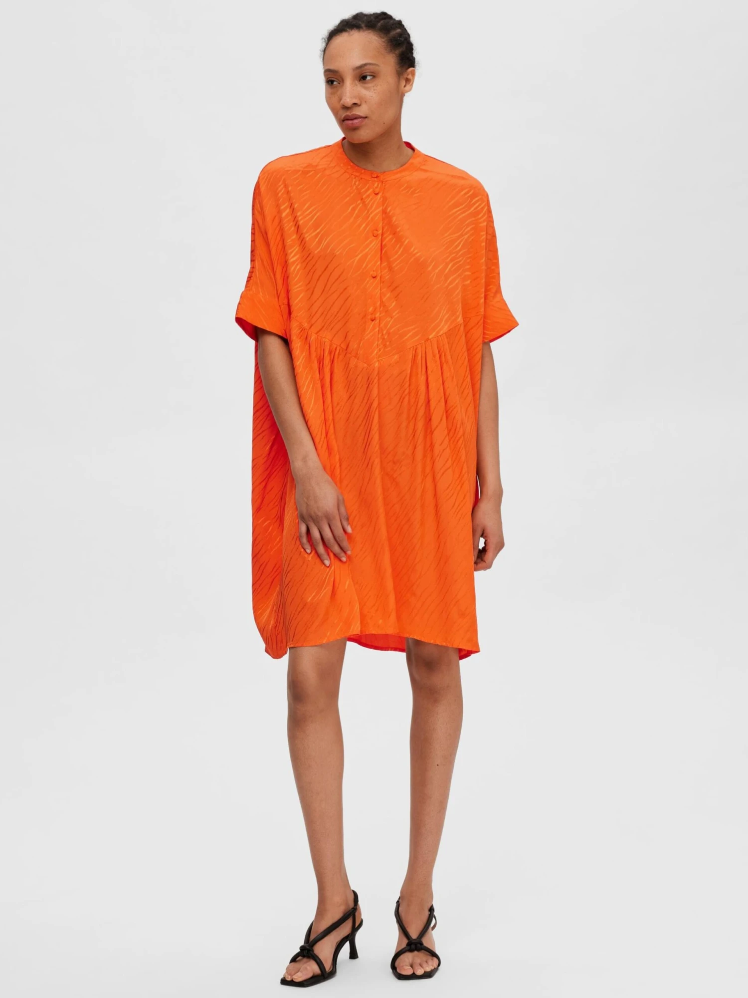 Robes Fluides Robe-chemise Abienne Femme Orange / Orange Foncé 7 Robes Fluides Robe-chemise Abienne Femme Orange / Orange Foncé – Image 5