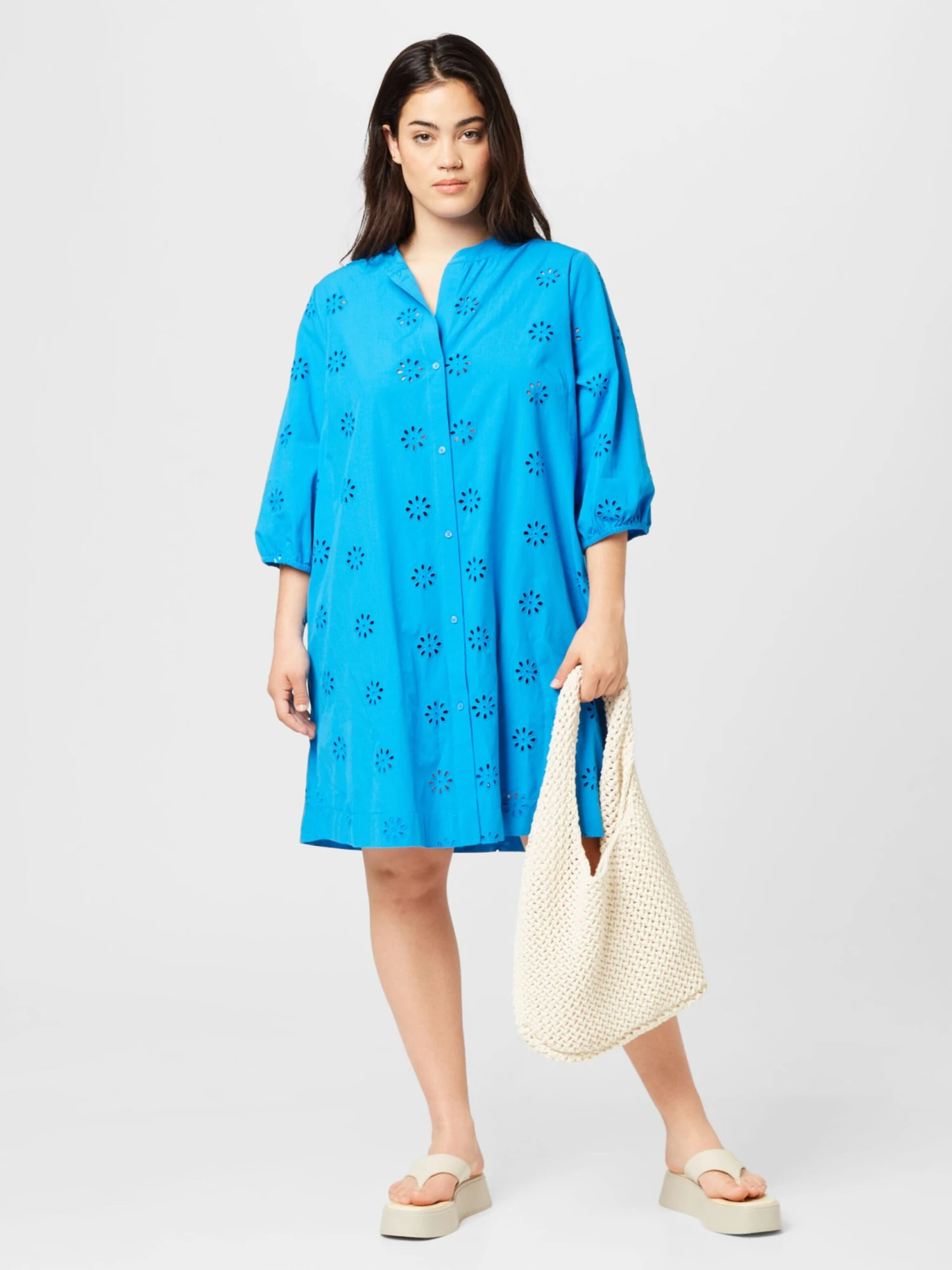 ONLY CARMAKOMA Robes Fluides Robe-chemise SELINA Femme Bleu Ciel 7 ONLY CARMAKOMA Robes Fluides Robe-chemise SELINA Femme Bleu Ciel – Image 5