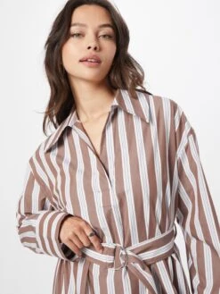 SAMSØE SAMSØE Robes Fluides Robe-chemise MALENE Femme Marron -Joli Mode Soldes Magasin 3bad7b8cd75a47ab2788f1513eba94d9