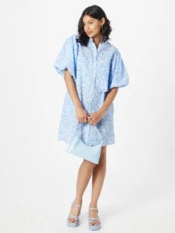 Robes Fluides Robe-chemise Tiffany Femme Bleu Clair -Joli Mode Soldes Magasin 3bcb2bd785d28d5b2d6fb0b26cb848a9