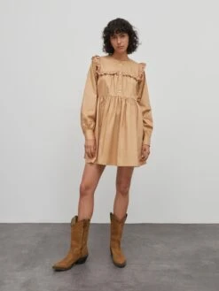 EDITED Robes Fluides Robe-chemise Camryn Femme Sable -Joli Mode Soldes Magasin 3d20d67949f5250c4f8b1b44d6793860