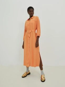 EDITED Robes Fluides Robe-chemise Nina Femme Orange -Joli Mode Soldes Magasin 3fbf1c7fea4d71c8bb5abe44b993e7d4