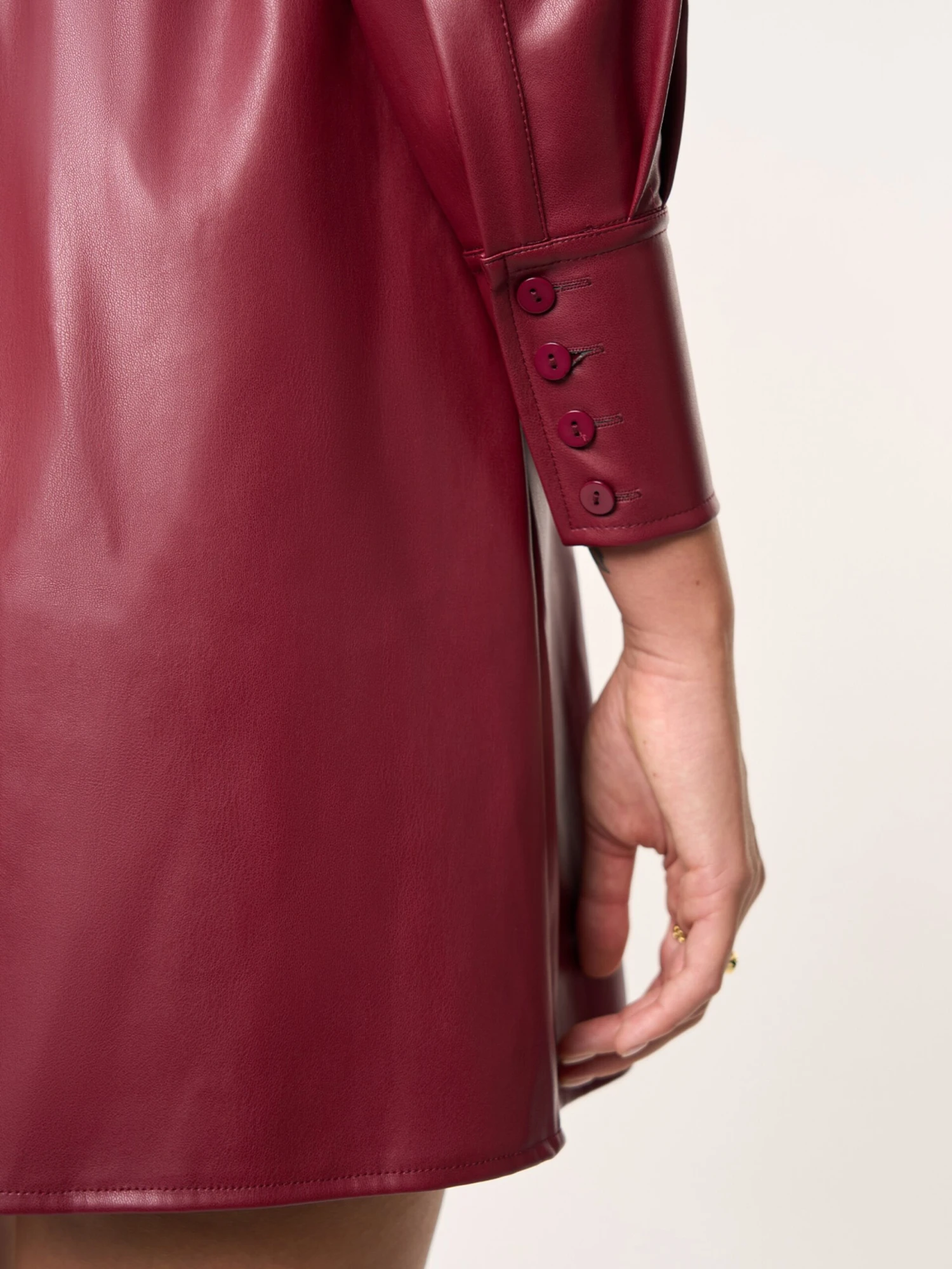 Robes Fluides Robe-chemise Sarina Femme Rouge Foncé 5 Robes Fluides Robe-chemise Sarina Femme Rouge Foncé – Image 3