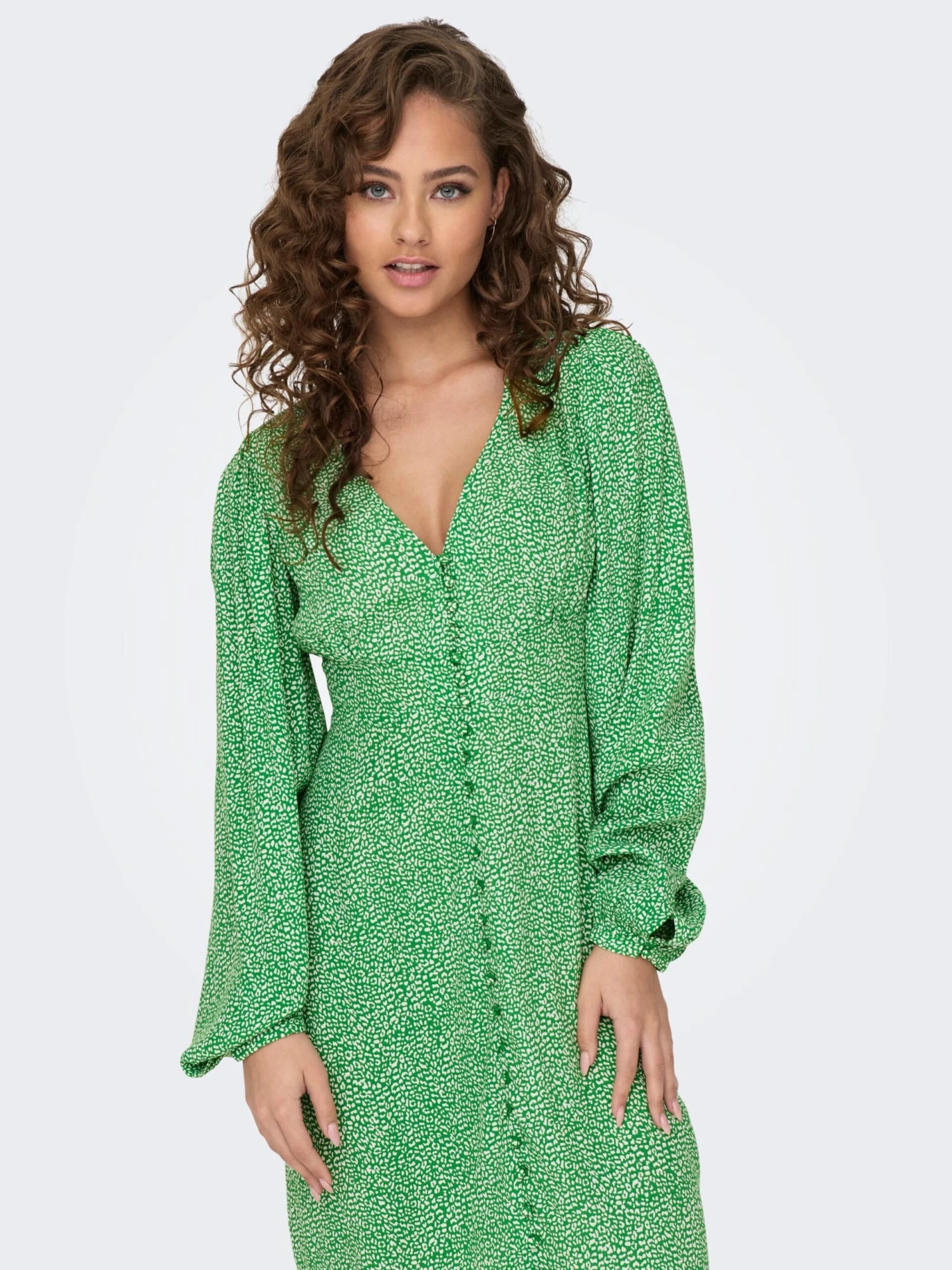 ONLY Robes Fluides Robe-chemise Leonora Femme Vert Gazon 7 ONLY Robes Fluides Robe-chemise Leonora Femme Vert Gazon – Image 5