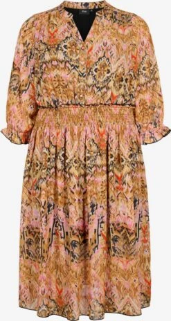 Zizzi Robes Fluides Robe-chemise Ruth Femme Marron