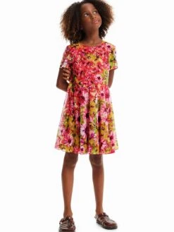 Desigual Robes Robe Garden Enfants Rose / éosine -Joli Mode Soldes Magasin 4cb4c5e0ab733c93d85c73b4915e37fe