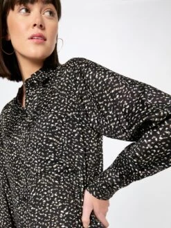 Kaffe Robes Fluides Robe-chemise Lenoma Femme Noir -Joli Mode Soldes Magasin 4df4134c338198ea8f9a2b01a189c7ef