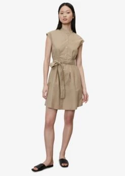 Marc O'Polo Robes Fluides Robe-chemise Femme Noisette -Joli Mode Soldes Magasin 5287bb7f5eacaeb07fb633cb54ff2a82