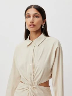 Robes Fluides Robe-chemise Briska Femme Beige Foncé -Joli Mode Soldes Magasin 536c762a49ef93341184581f1ba73217