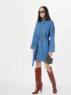 Weekend Max Mara Robes Fluides Robe-chemise FINITO Femme Bleu -Joli Mode Soldes Magasin 5536fa88f9c0cf1b51f80f93b139cea6