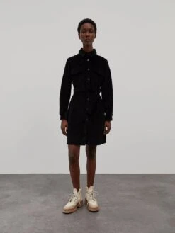 EDITED Robes Fluides Robe-chemise Annabel Femme Noir -Joli Mode Soldes Magasin 5ca60265a23d1e370faeddc6382aa551