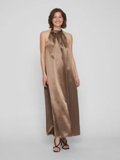 Vila Robes De Soirée Robe De Soirée SITTAS Femme Marron -Joli Mode Soldes Magasin 5f19f31fa5c7b42fd34388532f6080d4