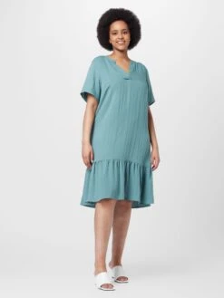 Zizzi Robes Fluides Robe-chemise MACY Femme Bleu -Joli Mode Soldes Magasin 61225be3834a7b921e2e0ada2e270e81