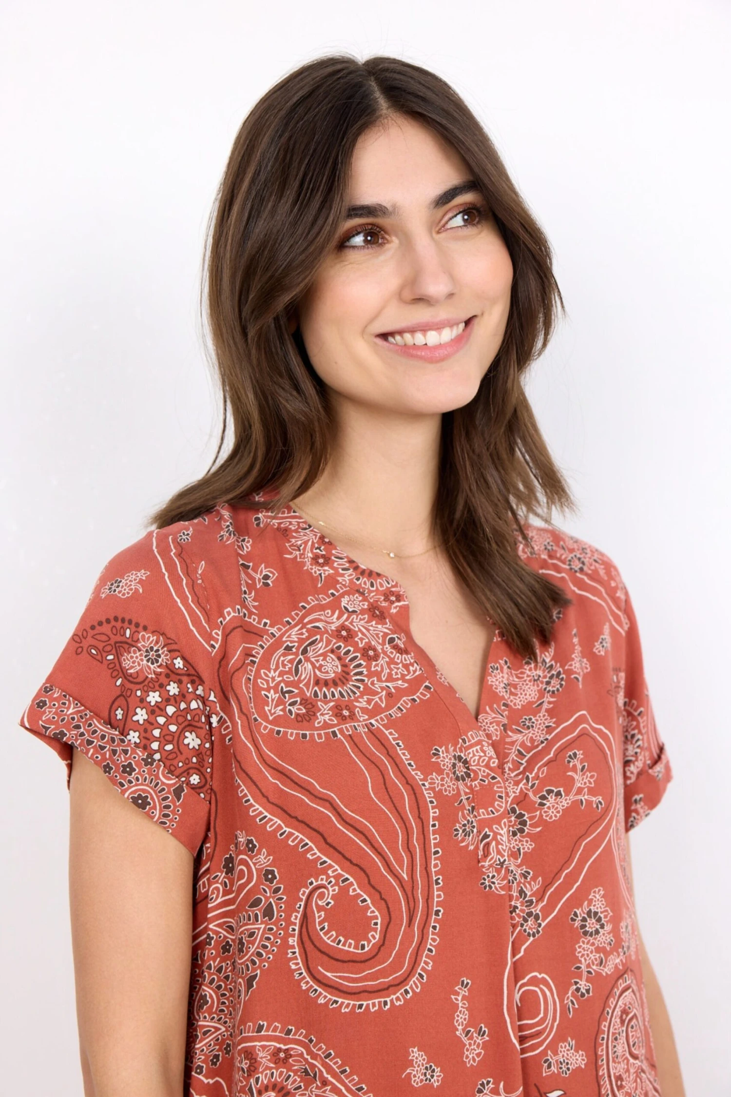 Soyaconcept Robes Fluides Robe-chemise LATOYA Femme Rouge Rouille / Bourgogne 7 Soyaconcept Robes Fluides Robe-chemise LATOYA Femme Rouge Rouille / Bourgogne – Image 5