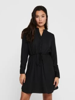 ONLY Robes Fluides Robe-chemise Cory Femme Noir -Joli Mode Soldes Magasin 67850bb512382010c307d5eb29cfdf3e