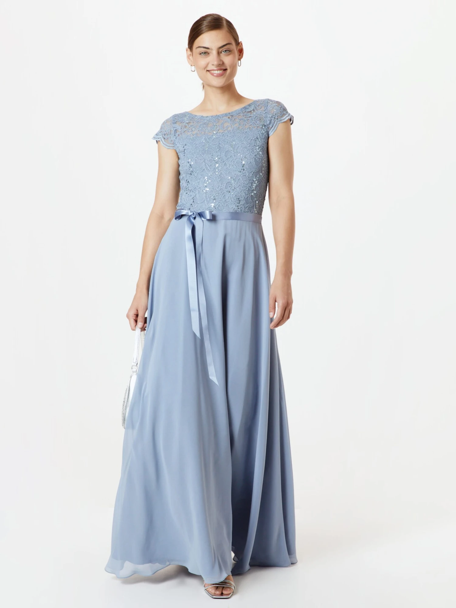 SWING Robes De Soirée Robe De Soirée Femme Bleu-gris 6 SWING Robes De Soirée Robe De Soirée Femme Bleu-gris – Image 4