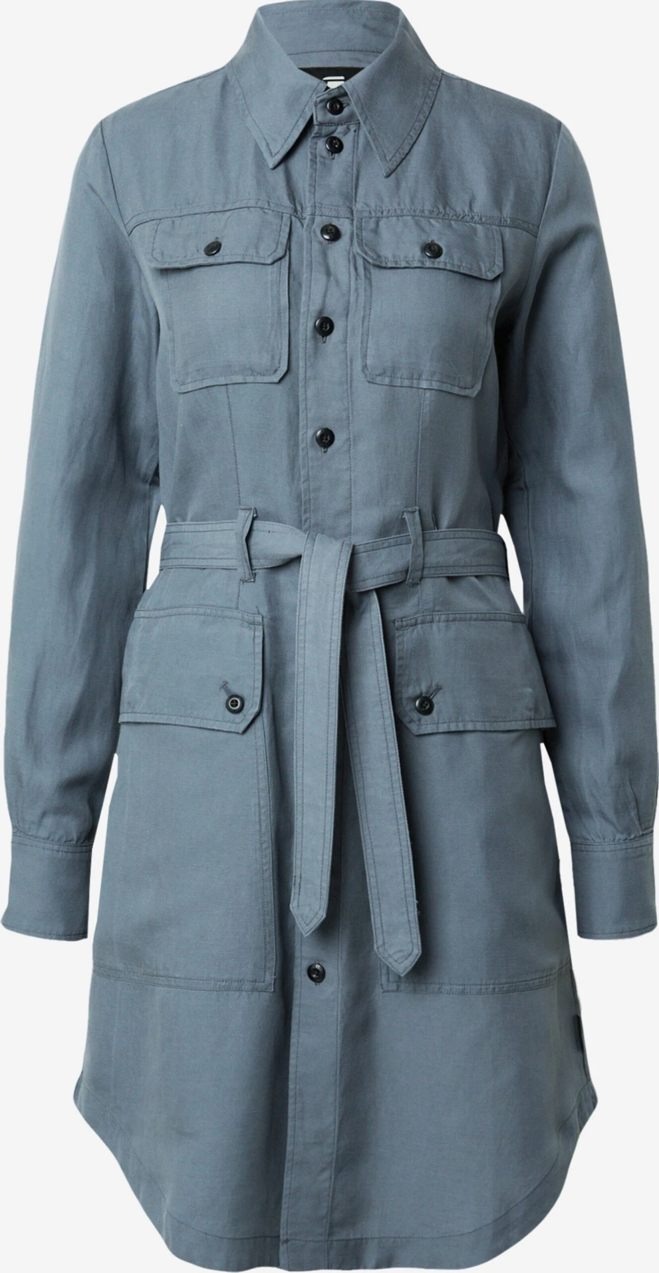 G-Star Raw Robes Fluides Robe-chemise Military Femme Bleu 3 G-Star Raw Robes Fluides Robe-chemise Military Femme Bleu