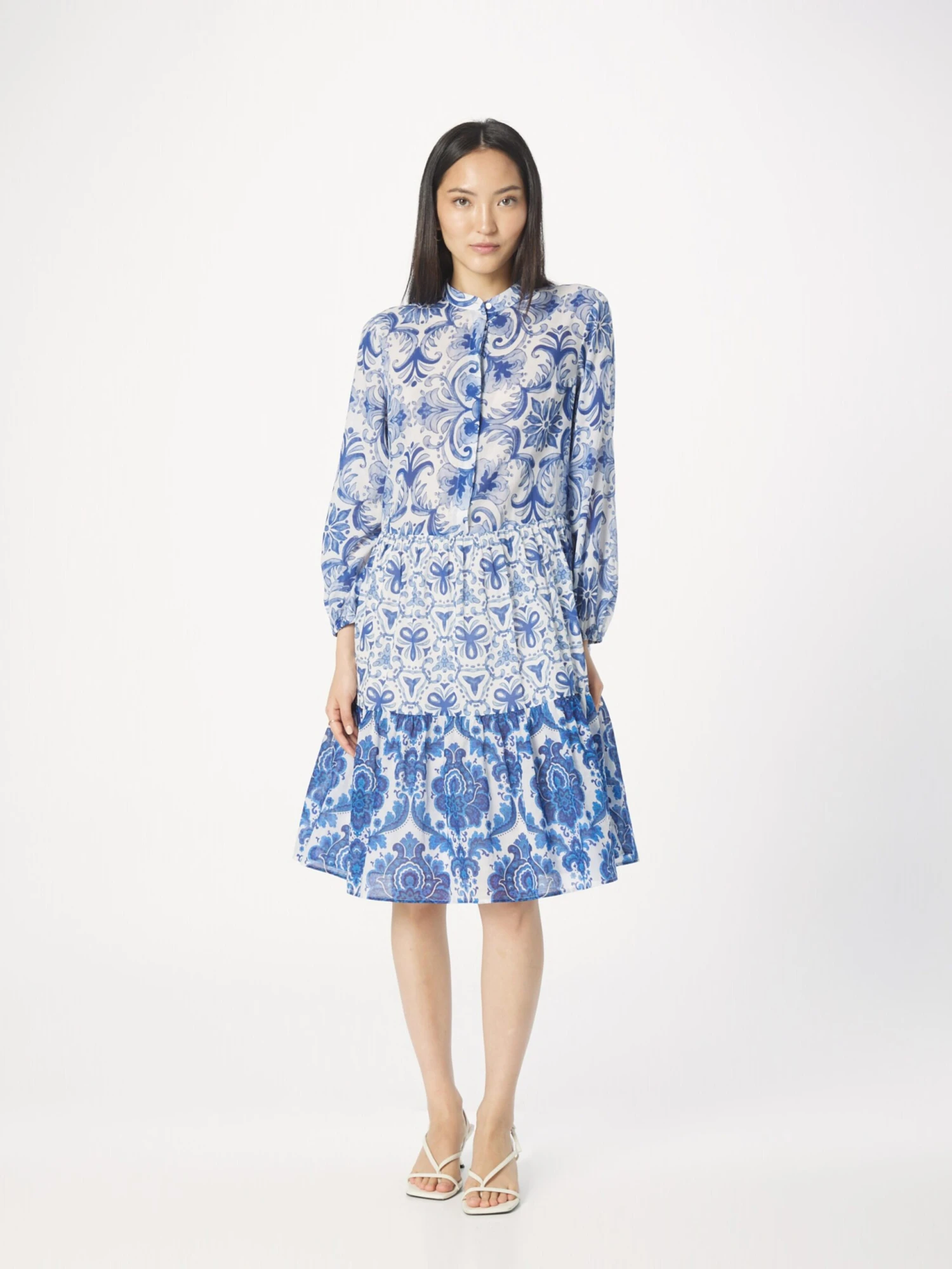 Robes Fluides Robe-chemise Mila Femme Bleu / Bleu Clair 5 Robes Fluides Robe-chemise Mila Femme Bleu / Bleu Clair – Image 3