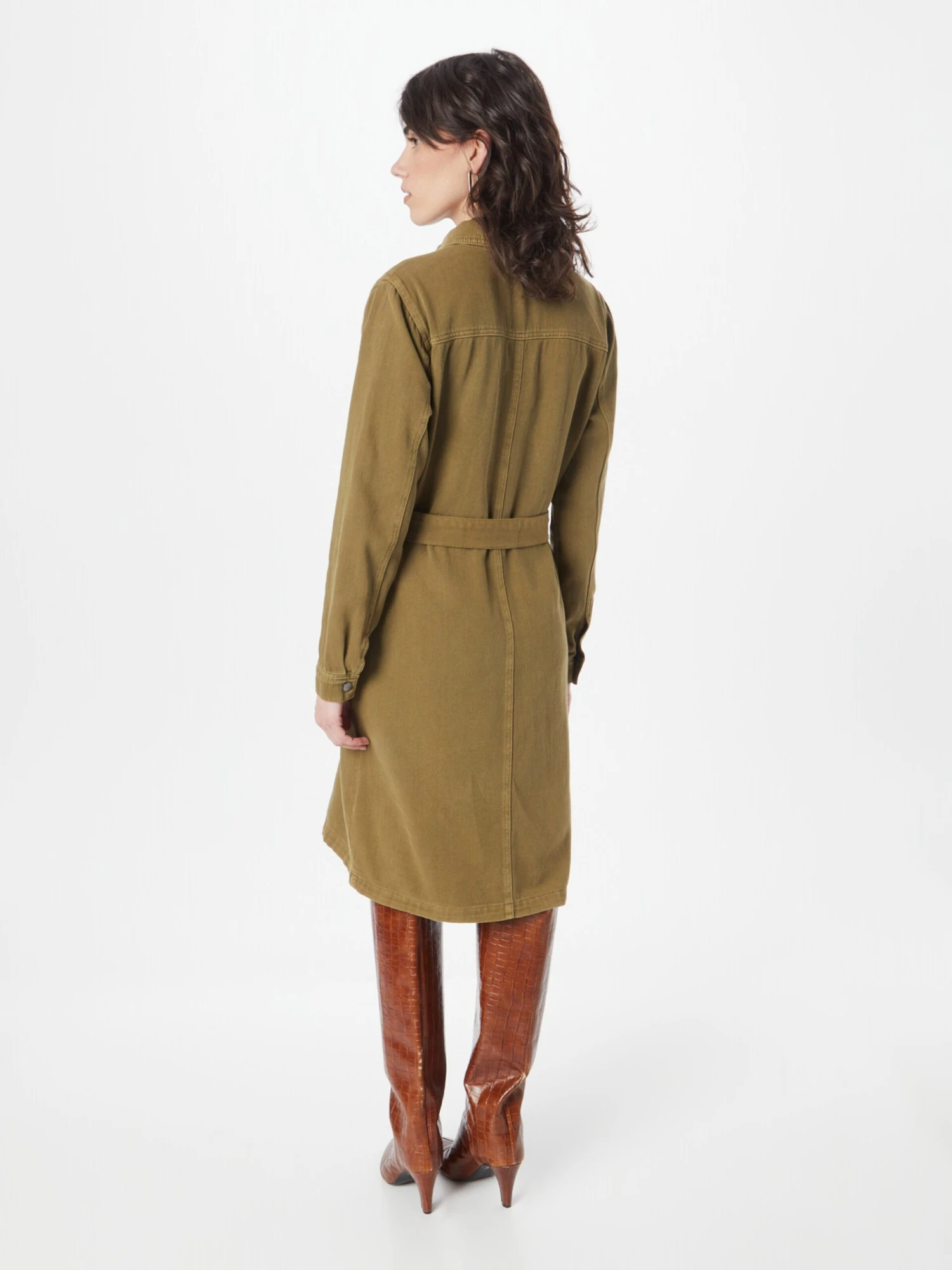 Kaffe Robes Fluides Robe-chemise Elektra Femme Olive 6 Kaffe Robes Fluides Robe-chemise Elektra Femme Olive – Image 4