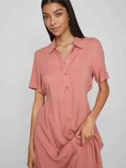 Vila Robes Fluides Robe-chemise Femme Rouge 14 Vila Robes Fluides Robe-chemise Femme Rouge -Joli Mode Soldes Magasin 73453b4a557226dc4e6da45431233f63