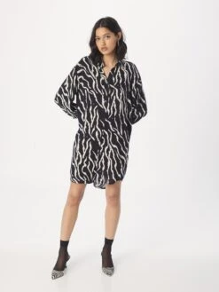 Kaffe Robes Fluides Robe-chemise Somia Femme Noir -Joli Mode Soldes Magasin 7458df6eb63637e02ca68fbfd6c79d9e