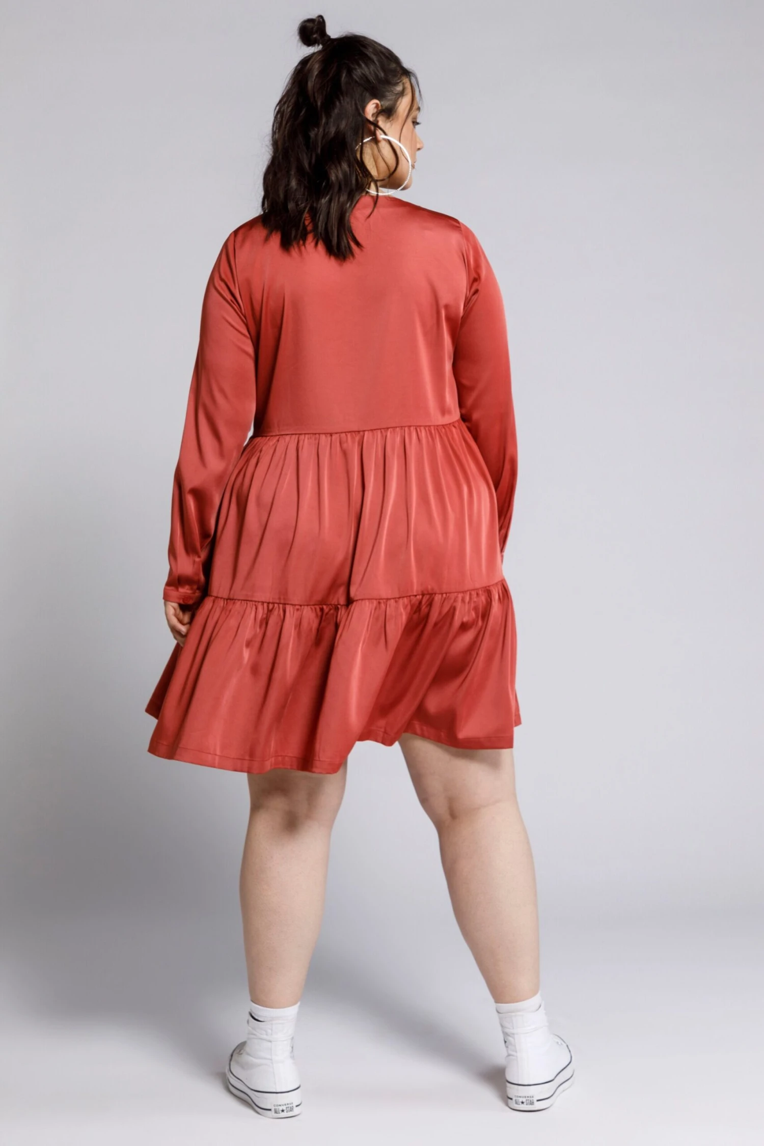 Robes Fluides Robe-chemise Femme Rouge Rouille 5 Robes Fluides Robe-chemise Femme Rouge Rouille – Image 3