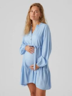 Mamalicious Robes Fluides Robe-chemise MERCY LIA Femme Bleu Clair -Joli Mode Soldes Magasin 7c6cf8ffde6e17e685833db6b8fe327e