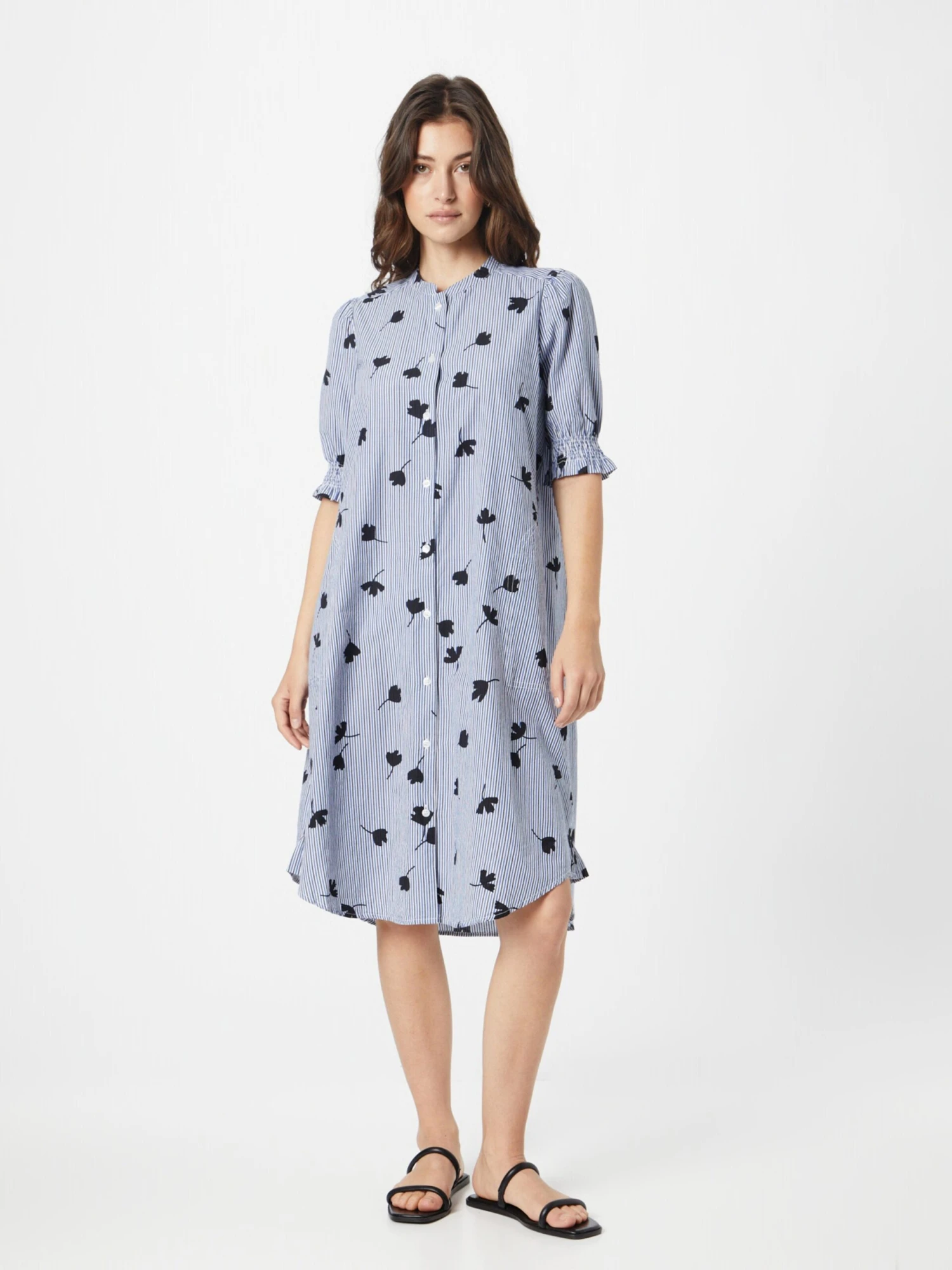 Masai Robes Fluides Robe-chemise Nomi Femme Bleu Fumé 5 Masai Robes Fluides Robe-chemise Nomi Femme Bleu Fumé – Image 3