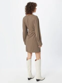 SAMSØE SAMSØE Robes Fluides Robe-chemise Roseli Femme Marron -Joli Mode Soldes Magasin 82d8068ad96b4aa413caac708f94a8ff