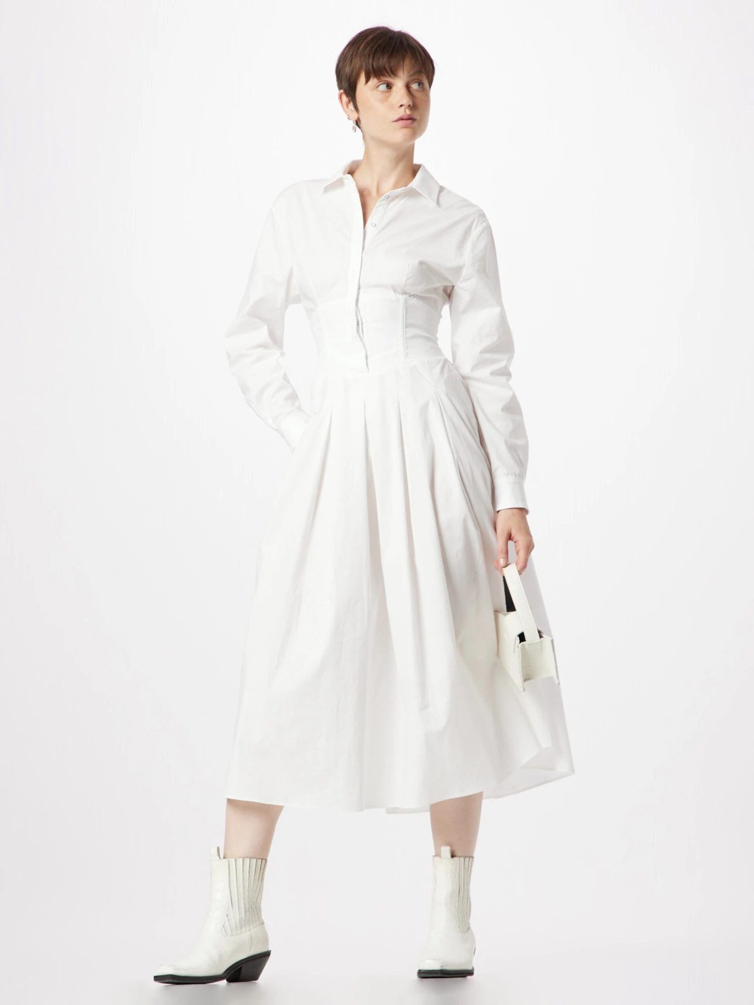 Bardot Robes Fluides Robe-chemise AMIRA Femme Blanc Cassé 7 Bardot Robes Fluides Robe-chemise AMIRA Femme Blanc Cassé – Image 5