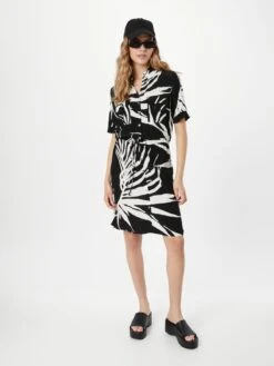 Comma Robes Fluides Robe-chemise Femme Noir -Joli Mode Soldes Magasin 89fa66f7f70247828fc282735309b018