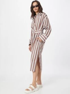 SAMSØE SAMSØE Robes Fluides Robe-chemise MALENE Femme Marron -Joli Mode Soldes Magasin 8ad2d9538c0fcbad9108f4ce6df6476c