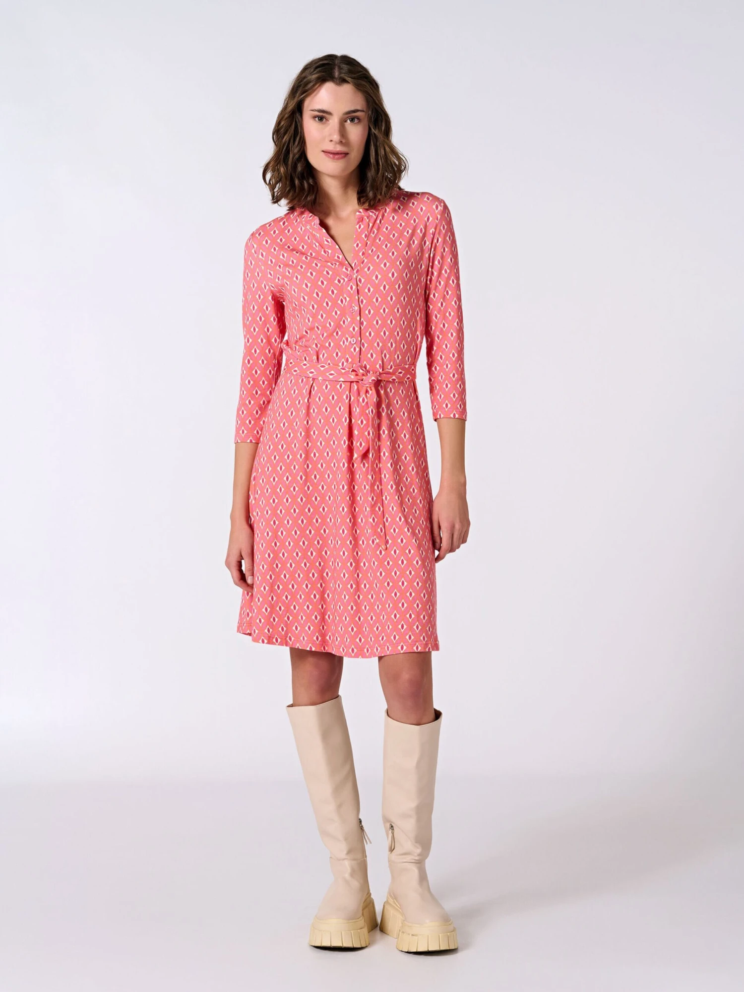 Robes Fluides Robe-chemise Daria Femme Magenta / Rose Clair 4 Robes Fluides Robe-chemise Daria Femme Magenta / Rose Clair – Image 2