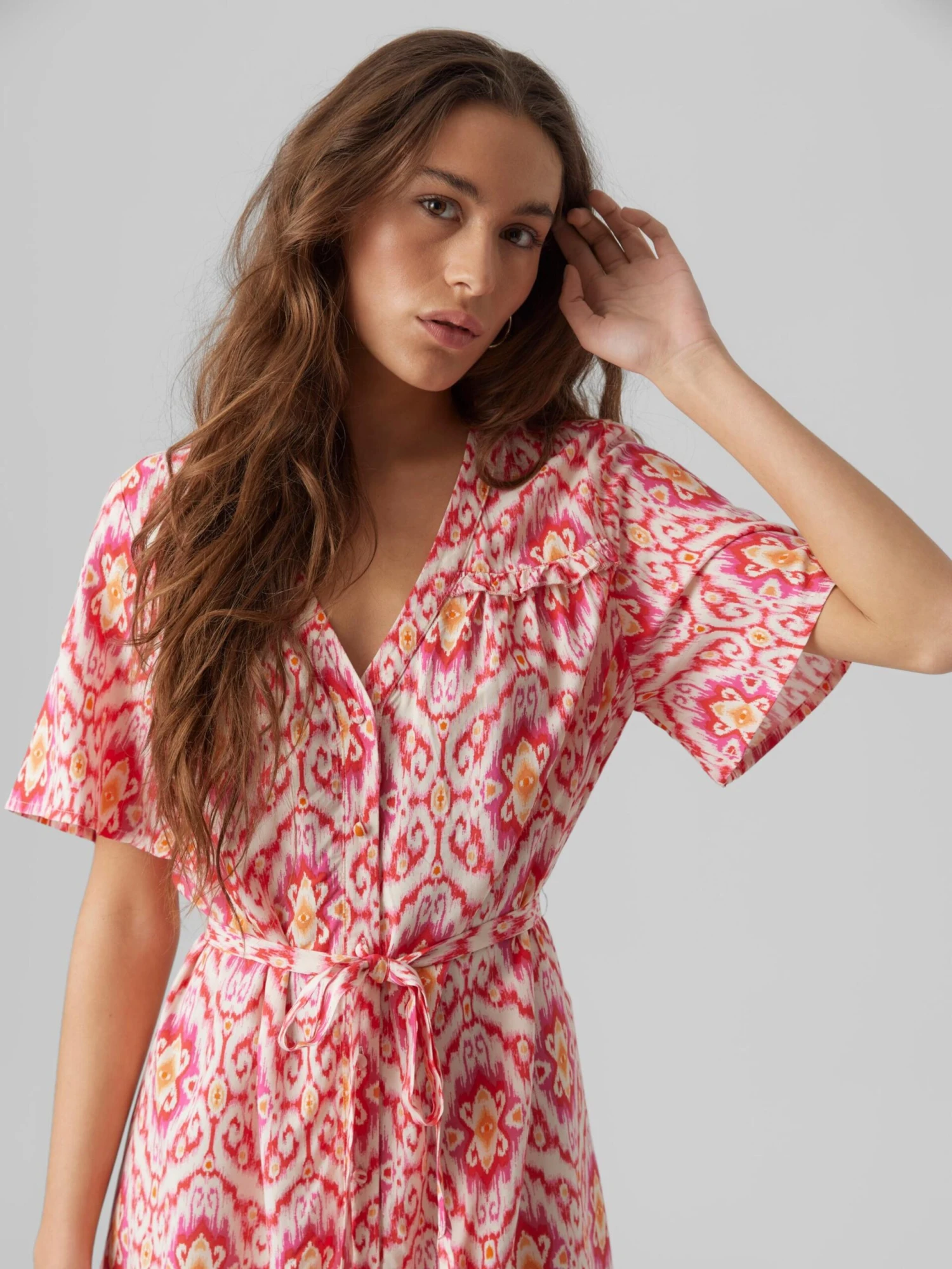 Vero Moda Robes Fluides Robe-chemise SIFA Femme Rose 7 Vero Moda Robes Fluides Robe-chemise SIFA Femme Rose – Image 5